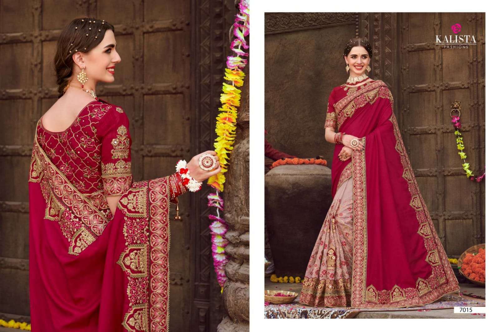 KHAWAAB VOL-19 BY KALISTA FASHION 7012 TO 7017 SERIES INDIAN TRADITIONAL WEAR COLLECTION BEAUTIFUL STYLISH FANCY COLORFUL PARTY WEAR & OCCASIONAL WEAR GEORGETTE SAREES AT WHOLESALE PRICE