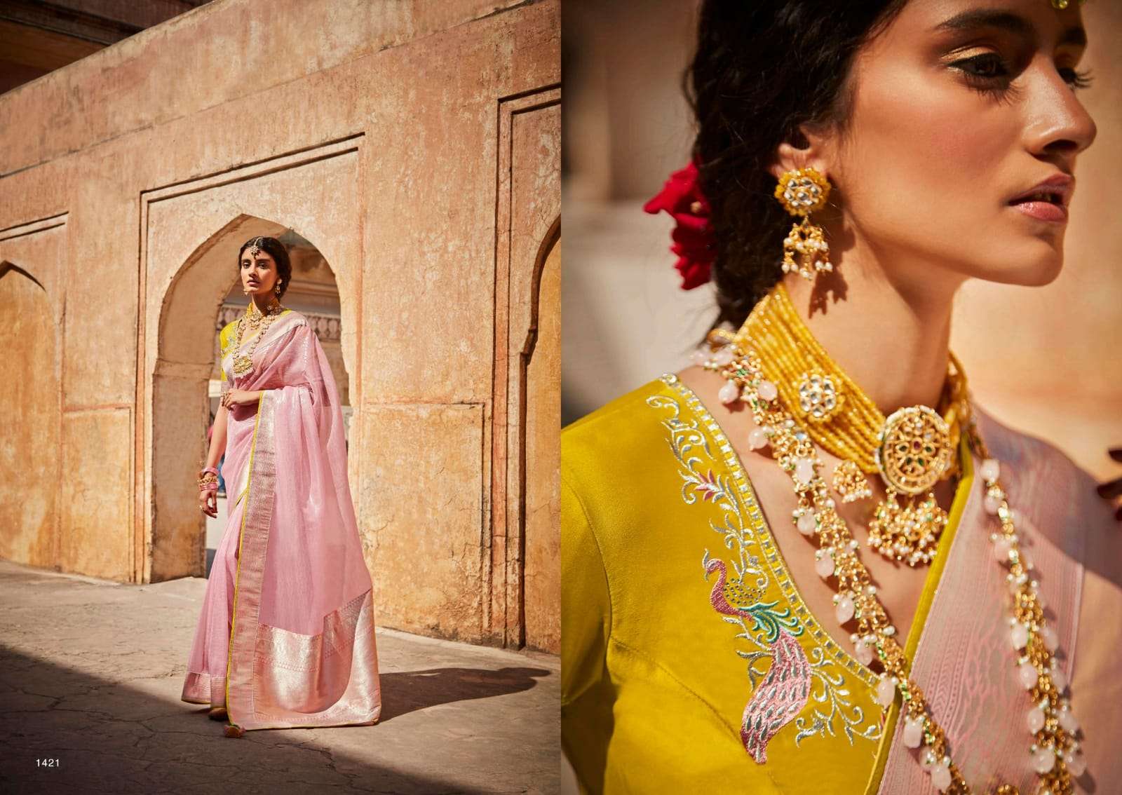 SUNEHRI VOL-17 BY KIMORA FASHION 1421 TO 1435 SERIES INDIAN TRADITIONAL WEAR COLLECTION BEAUTIFUL STYLISH FANCY COLORFUL PARTY WEAR & OCCASIONAL WEAR SILK SAREES AT WHOLESALE PRICE