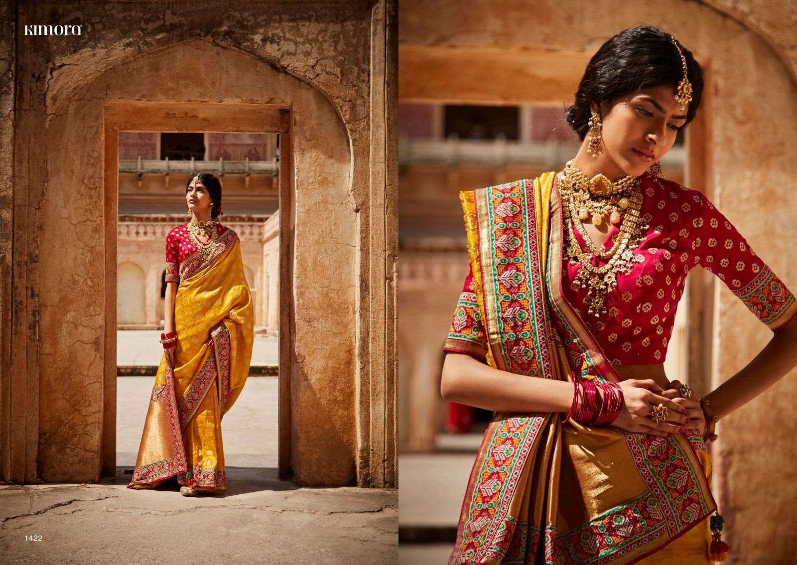 SUNEHRI VOL-17 BY KIMORA FASHION 1421 TO 1435 SERIES INDIAN TRADITIONAL WEAR COLLECTION BEAUTIFUL STYLISH FANCY COLORFUL PARTY WEAR & OCCASIONAL WEAR SILK SAREES AT WHOLESALE PRICE