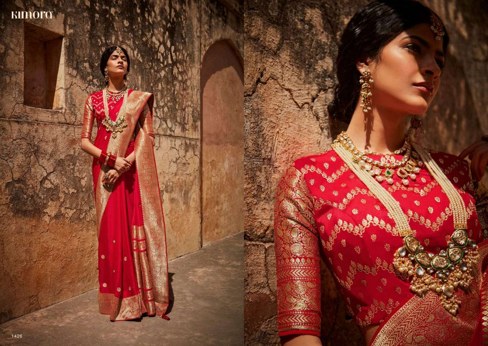 SUNEHRI VOL-17 BY KIMORA FASHION 1421 TO 1435 SERIES INDIAN TRADITIONAL WEAR COLLECTION BEAUTIFUL STYLISH FANCY COLORFUL PARTY WEAR & OCCASIONAL WEAR SILK SAREES AT WHOLESALE PRICE