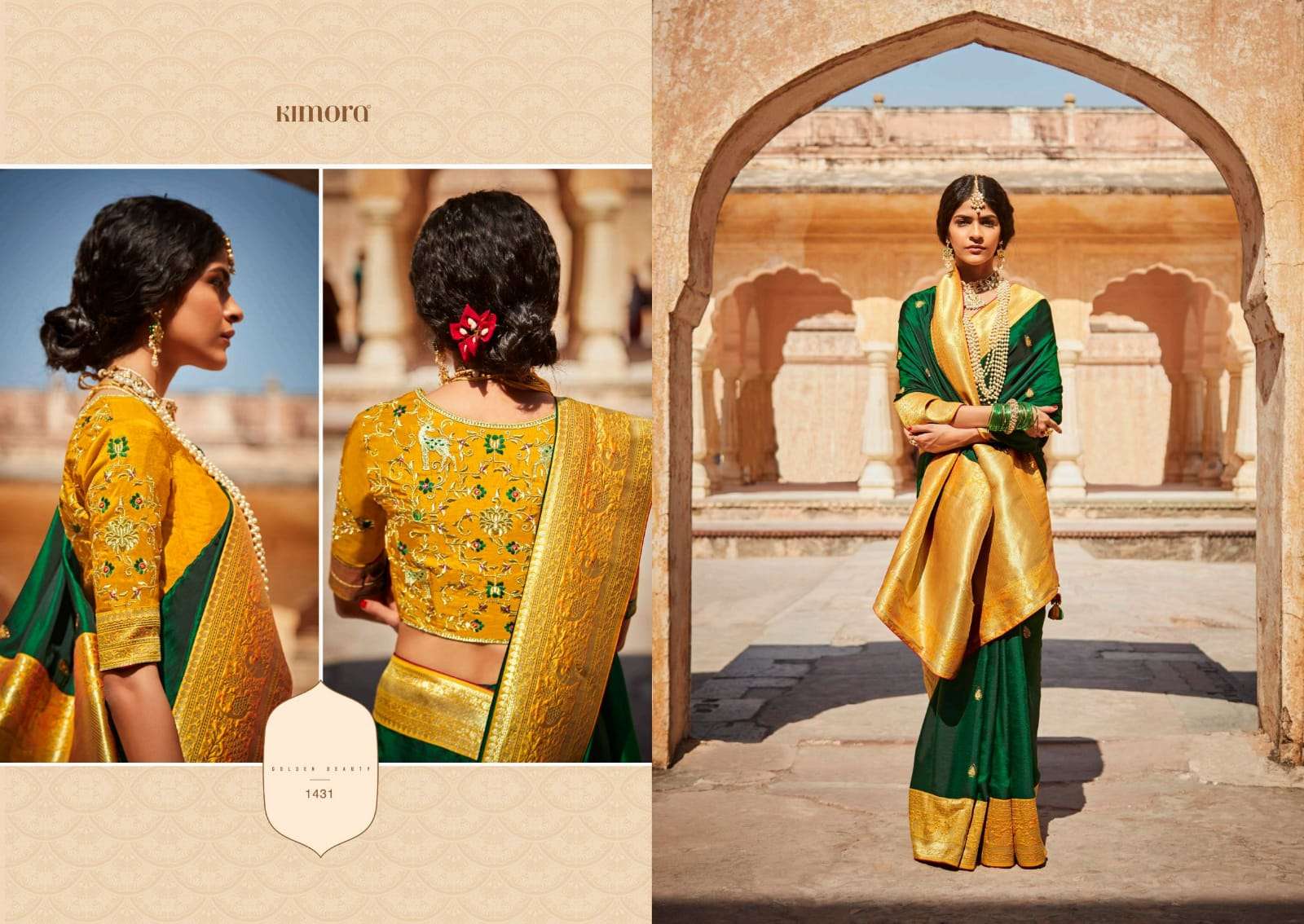 SUNEHRI VOL-17 BY KIMORA FASHION 1421 TO 1435 SERIES INDIAN TRADITIONAL WEAR COLLECTION BEAUTIFUL STYLISH FANCY COLORFUL PARTY WEAR & OCCASIONAL WEAR SILK SAREES AT WHOLESALE PRICE