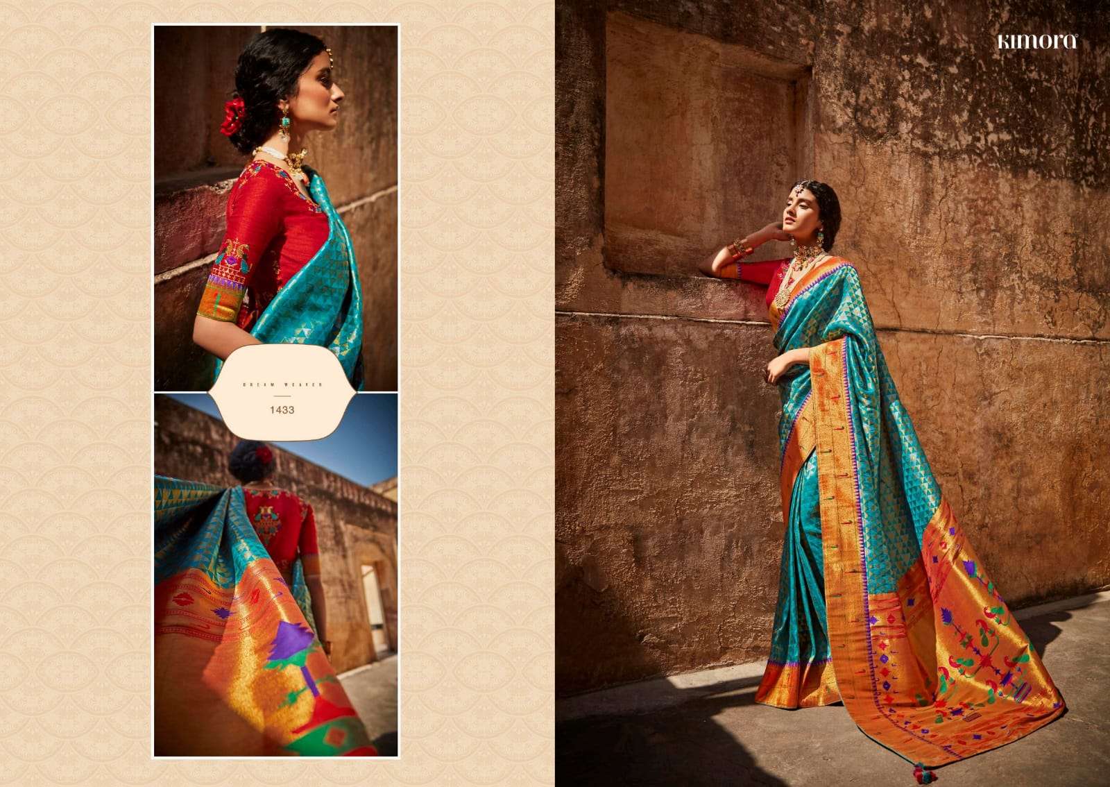 SUNEHRI VOL-17 BY KIMORA FASHION 1421 TO 1435 SERIES INDIAN TRADITIONAL WEAR COLLECTION BEAUTIFUL STYLISH FANCY COLORFUL PARTY WEAR & OCCASIONAL WEAR SILK SAREES AT WHOLESALE PRICE