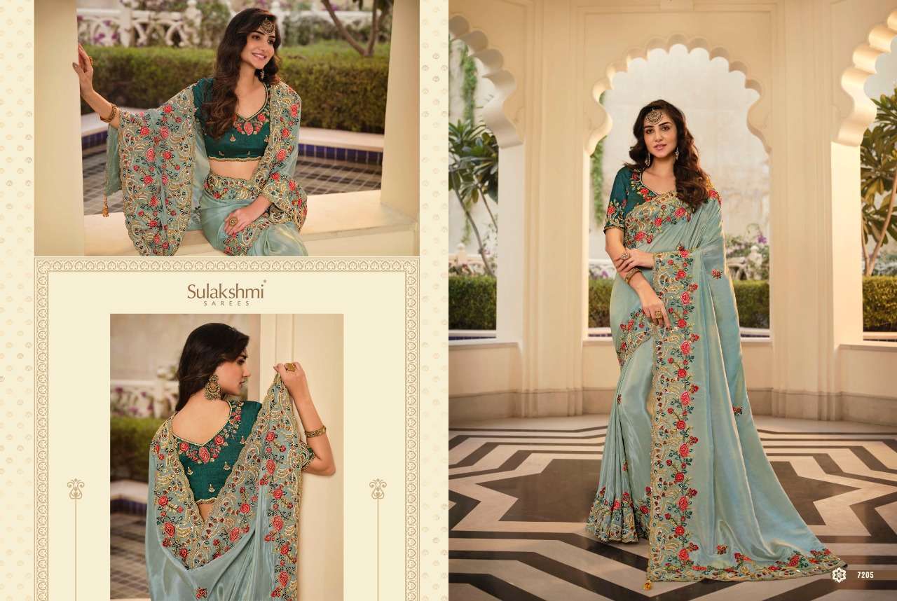 SHRIVALLI BY SULAKSHMI 7201 TO 7214 SERIES INDIAN TRADITIONAL WEAR COLLECTION BEAUTIFUL STYLISH FANCY COLORFUL PARTY WEAR & OCCASIONAL WEAR FANCY SAREES AT WHOLESALE PRICE