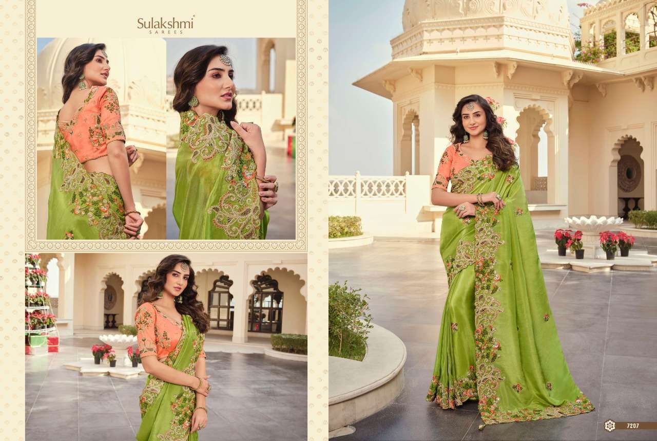 SHRIVALLI BY SULAKSHMI 7201 TO 7214 SERIES INDIAN TRADITIONAL WEAR COLLECTION BEAUTIFUL STYLISH FANCY COLORFUL PARTY WEAR & OCCASIONAL WEAR FANCY SAREES AT WHOLESALE PRICE