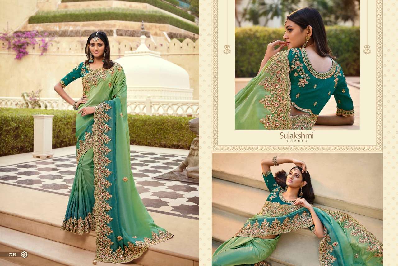 SHRIVALLI BY SULAKSHMI 7201 TO 7214 SERIES INDIAN TRADITIONAL WEAR COLLECTION BEAUTIFUL STYLISH FANCY COLORFUL PARTY WEAR & OCCASIONAL WEAR FANCY SAREES AT WHOLESALE PRICE