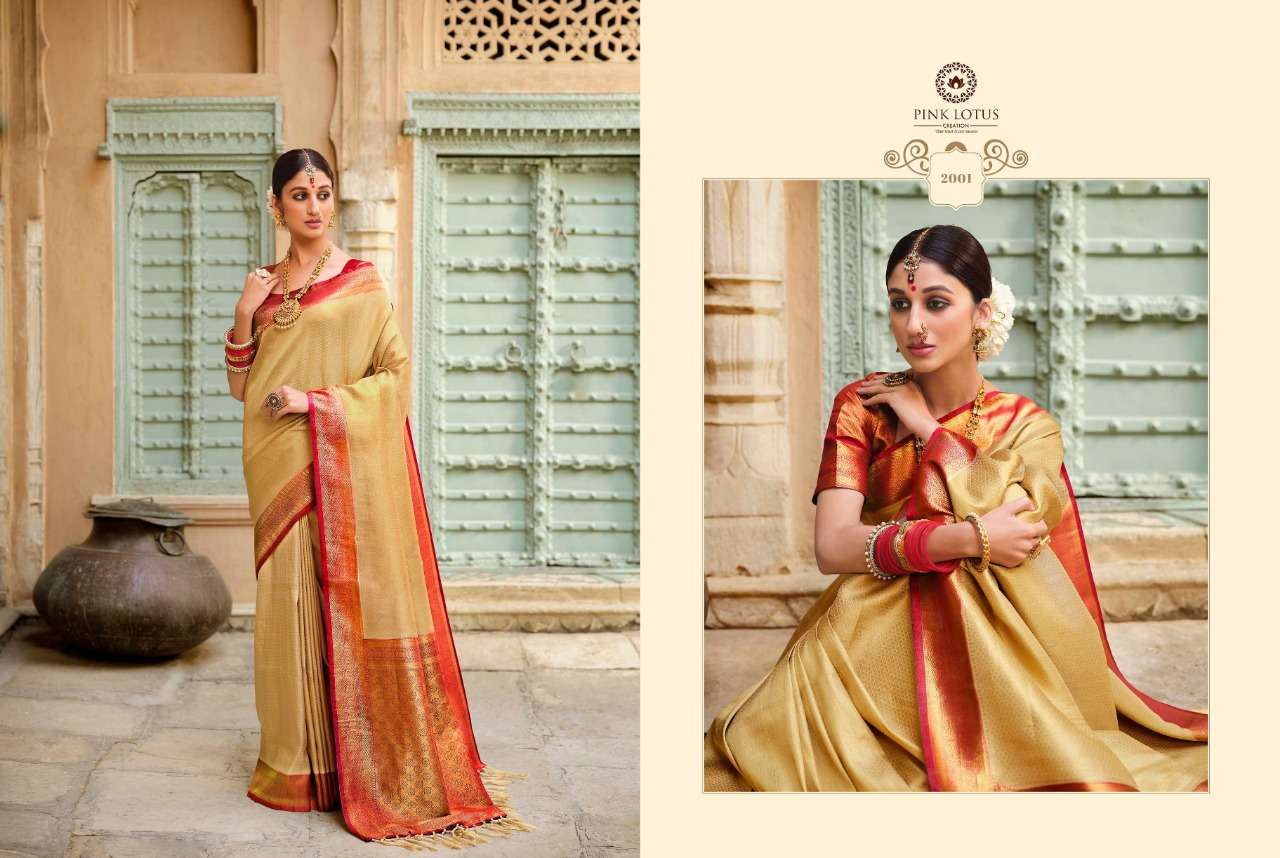 SUNEHRI SILK BY PINK LOTUS 2001 TO 2011 SERIES INDIAN TRADITIONAL WEAR COLLECTION BEAUTIFUL STYLISH FANCY COLORFUL PARTY WEAR & OCCASIONAL WEAR KANJIVARAM SILK SAREES AT WHOLESALE PRICE