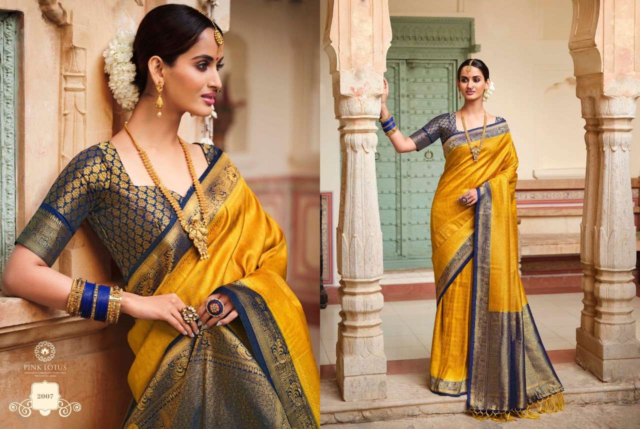 SUNEHRI SILK BY PINK LOTUS 2001 TO 2011 SERIES INDIAN TRADITIONAL WEAR COLLECTION BEAUTIFUL STYLISH FANCY COLORFUL PARTY WEAR & OCCASIONAL WEAR KANJIVARAM SILK SAREES AT WHOLESALE PRICE