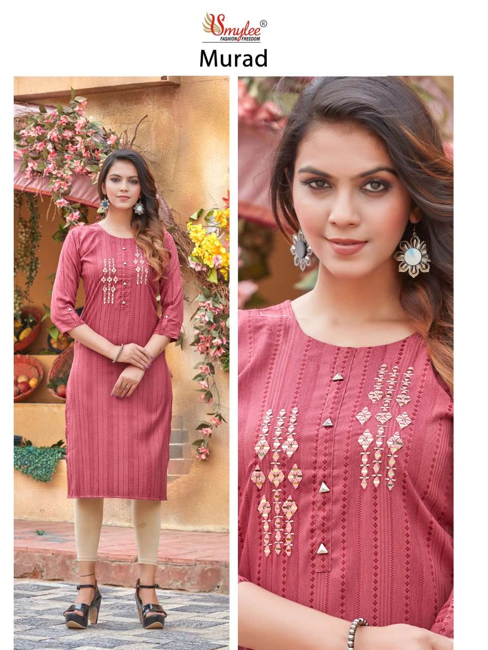 MURAD BY SMYLEE 01 TO 08 SERIES DESIGNER STYLISH FANCY COLORFUL BEAUTIFUL PARTY WEAR & ETHNIC WEAR COLLECTION RAYON KURTIS AT WHOLESALE PRICE