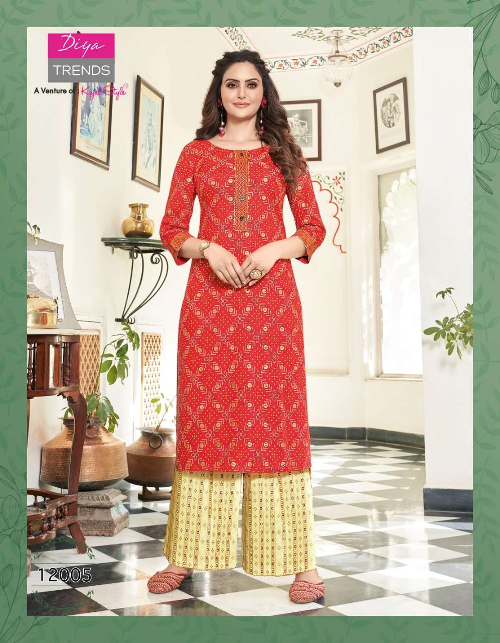 BIBA VOL-12 BY DIYA TRENDS 12001 TO 12014 SERIES BEAUTIFUL COLORFUL STYLISH FANCY CASUAL WEAR & ETHNIC WEAR & READY TO WEAR RAYON PRINT KURTIS WITH BOTTOM AT WHOLESALE PRICE