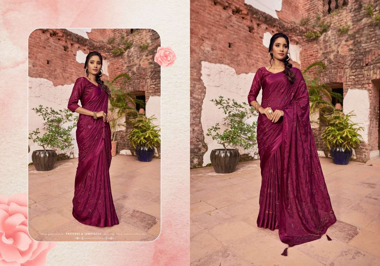 BUTTERFLY SWAROVSKI BY YADU NANDAN FASHION 01 TO 06 SERIES INDIAN TRADITIONAL WEAR COLLECTION BEAUTIFUL STYLISH FANCY COLORFUL PARTY WEAR & OCCASIONAL WEAR CHINNON SATIN SAREES AT WHOLESALE PRICE