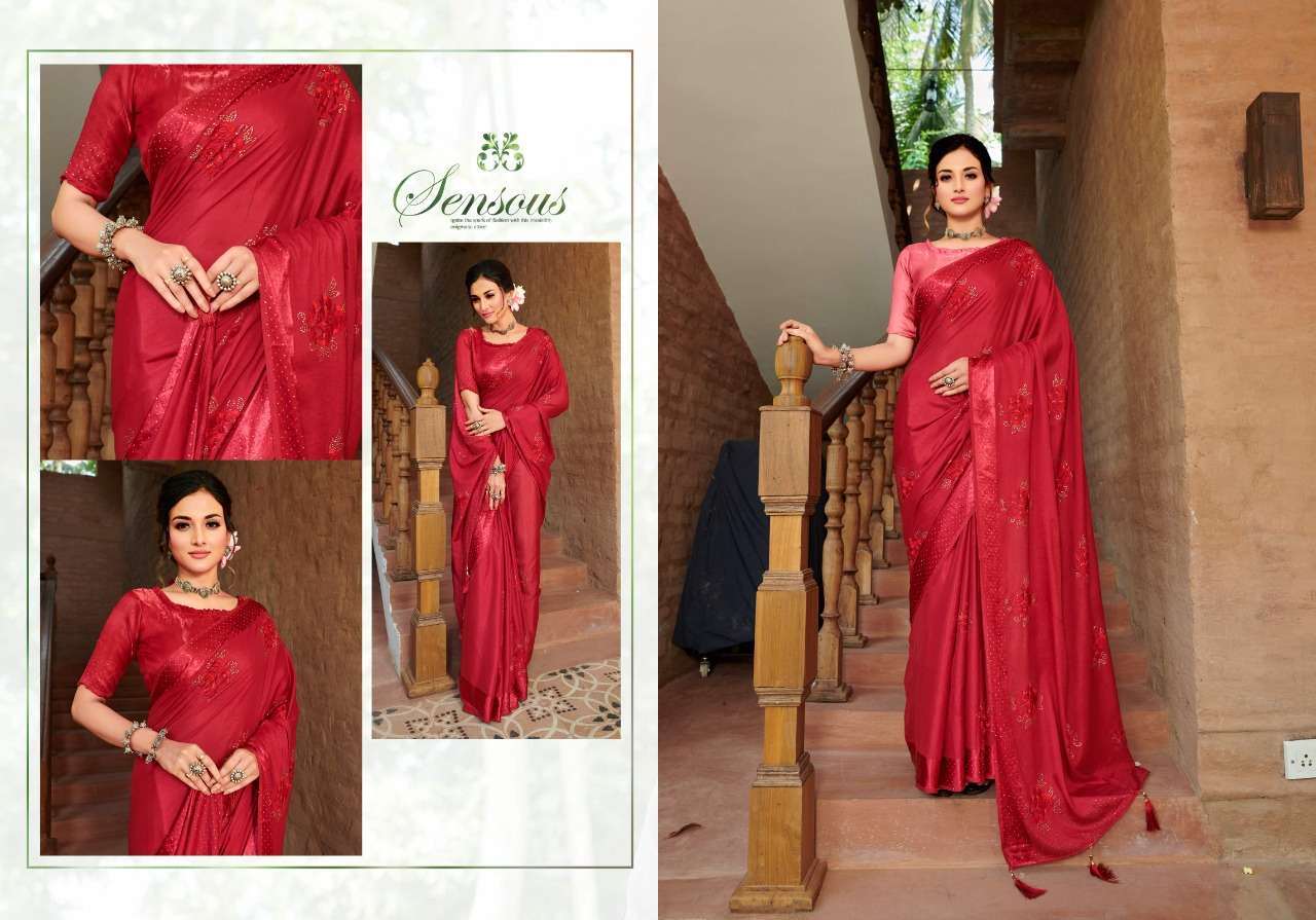 AALA SWAROVSKI BY YADU NANDAN FASHION 01 TO 06 SERIES INDIAN TRADITIONAL WEAR COLLECTION BEAUTIFUL STYLISH FANCY COLORFUL PARTY WEAR & OCCASIONAL WEAR CHINNON SATIN SAREES AT WHOLESALE PRICE