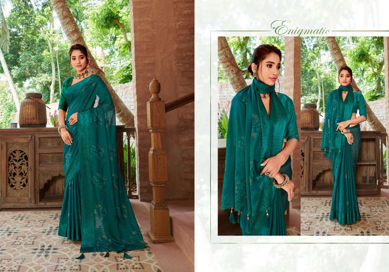 AALA SWAROVSKI BY YADU NANDAN FASHION 01 TO 06 SERIES INDIAN TRADITIONAL WEAR COLLECTION BEAUTIFUL STYLISH FANCY COLORFUL PARTY WEAR & OCCASIONAL WEAR CHINNON SATIN SAREES AT WHOLESALE PRICE