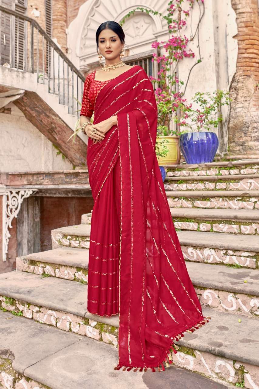 CREPE SEQUENCE BY YADU NANDAN FASHION 01 TO 06 SERIES INDIAN TRADITIONAL WEAR COLLECTION BEAUTIFUL STYLISH FANCY COLORFUL PARTY WEAR & OCCASIONAL WEAR RANGOLI CREPE SAREES AT WHOLESALE PRICE