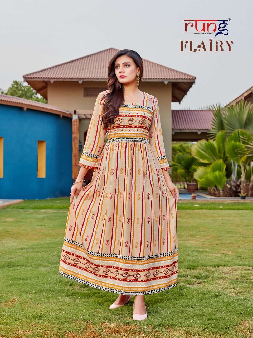 FLAIRY BY RUNG 1001 TO 1008 SERIES DESIGNER STYLISH FANCY COLORFUL BEAUTIFUL PARTY WEAR & ETHNIC WEAR COLLECTION RAYON KURTIS AT WHOLESALE PRICE