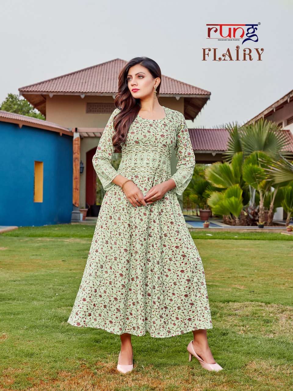 FLAIRY BY RUNG 1001 TO 1008 SERIES DESIGNER STYLISH FANCY COLORFUL BEAUTIFUL PARTY WEAR & ETHNIC WEAR COLLECTION RAYON KURTIS AT WHOLESALE PRICE