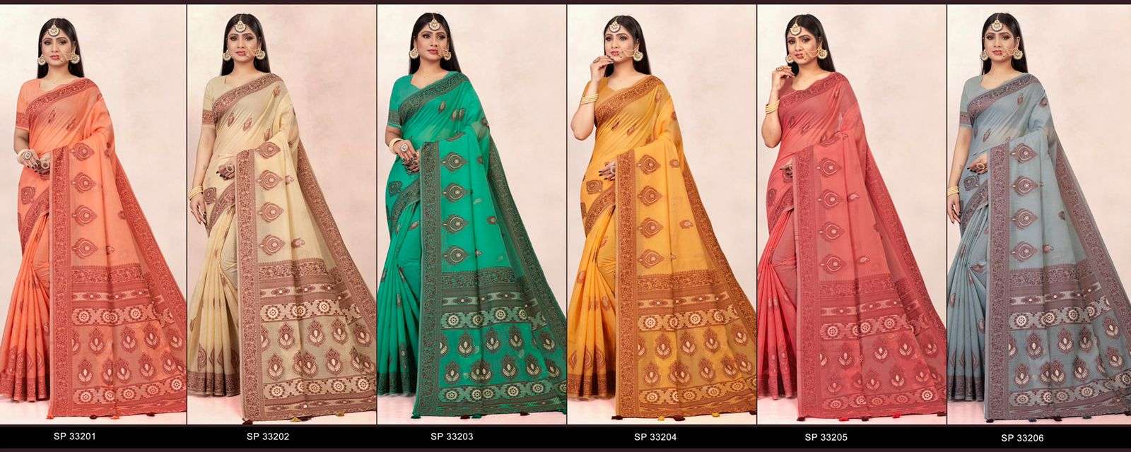 SUTRAM AABHA BY AURA 33201 TO 33206 SERIES INDIAN TRADITIONAL WEAR COLLECTION BEAUTIFUL STYLISH FANCY COLORFUL PARTY WEAR & OCCASIONAL WEAR SOFT COTTON SAREES AT WHOLESALE PRICE