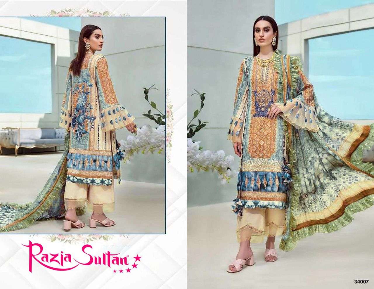 RAZIA SULTAN VOL-34 BY APANA COTTON 34001 TO 34010 SERIES BEAUTIFUL SUITS STYLISH FANCY COLORFUL CASUAL WEAR & ETHNIC WEAR COTTON PRINTED DRESSES AT WHOLESALE PRICE