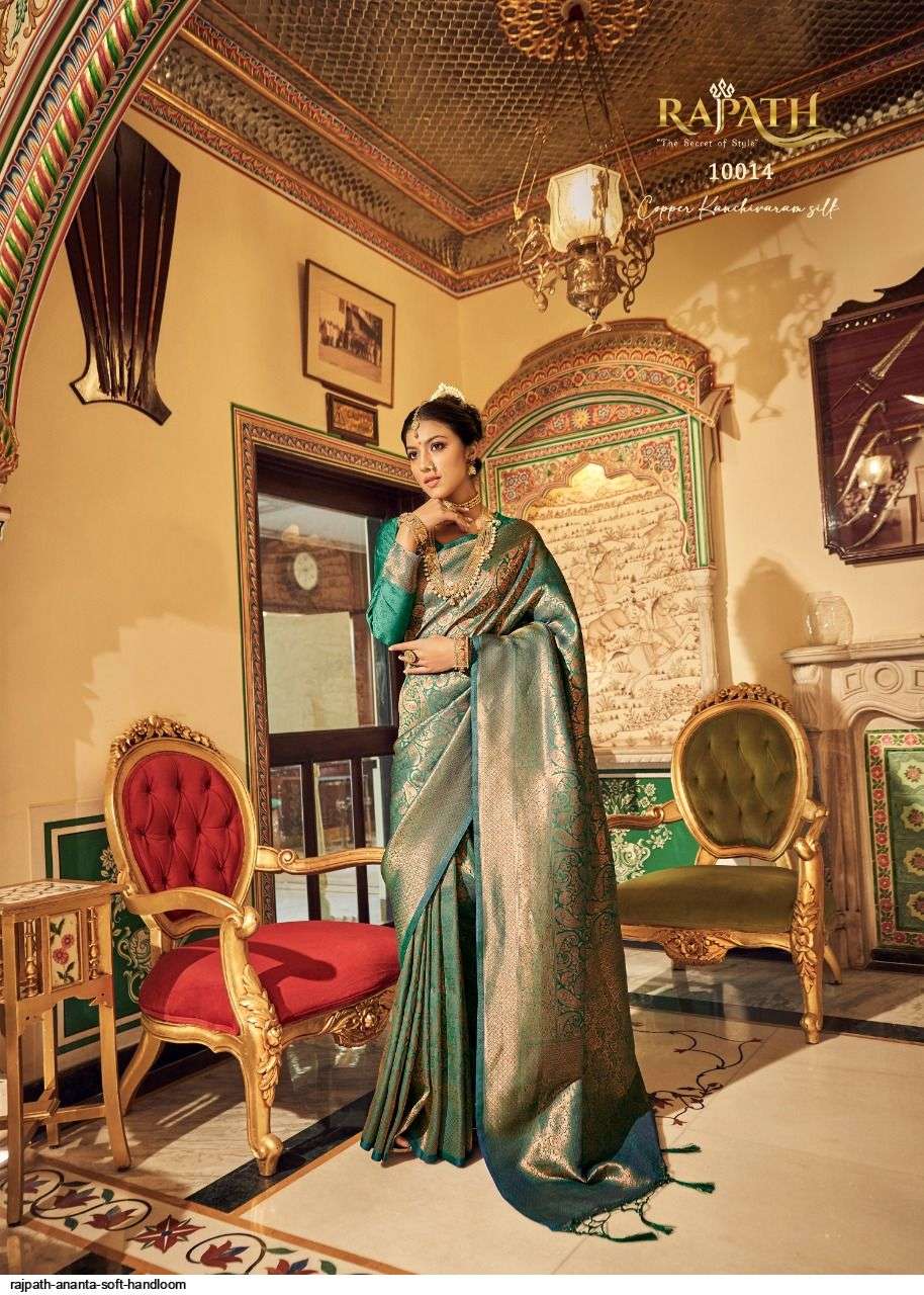 Ananta By Rajpath 10011 To 11016 Series Indian Traditional Wear Collection Beautiful Stylish Fancy Colorful Party Wear & Occasional Wear Soft Handloom Silk Sarees At Wholesale Price