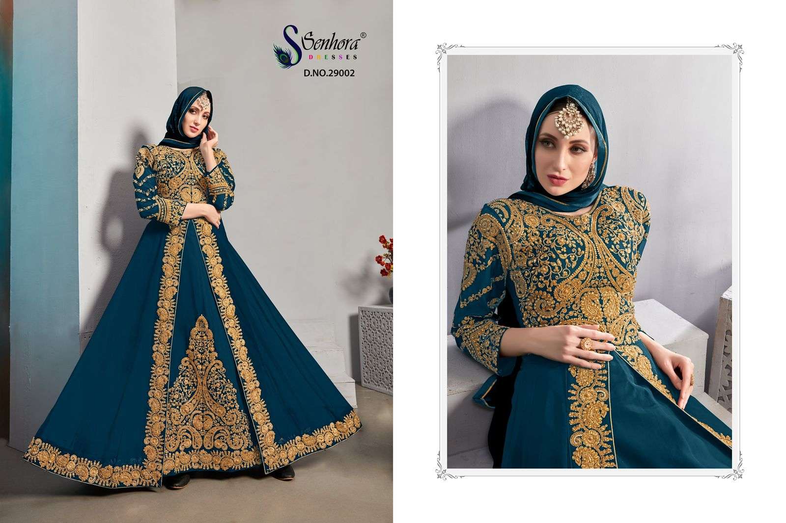Afrin By Senhora Dresses 29001 To 29004 Series Indian Designer Traditional Wear Collection Beautiful Stylish Fancy Colorful Party Wear & Occasional Wear Real Georgette Embroidered Dresses At Wholesale Price