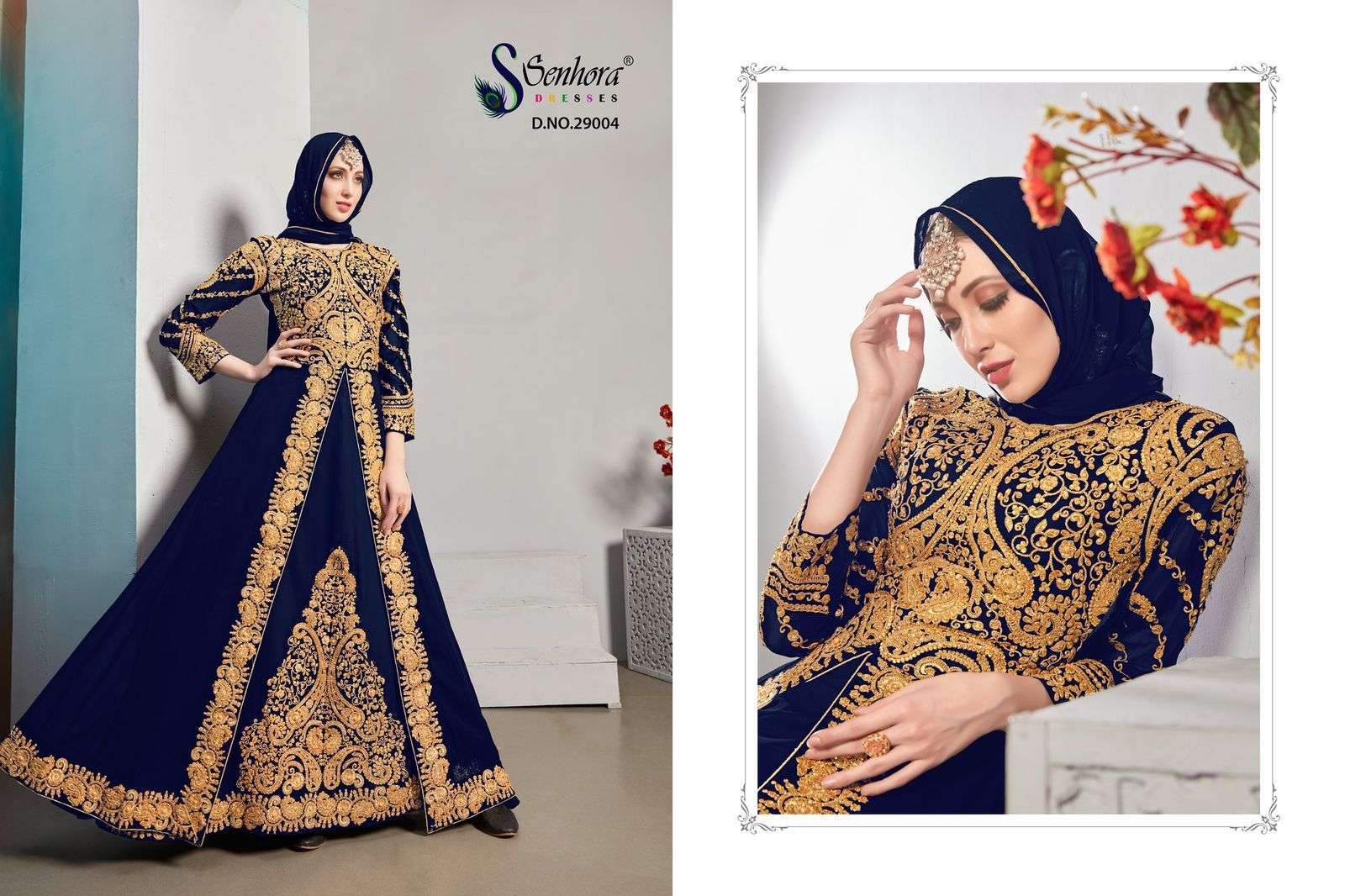 Afrin By Senhora Dresses 29001 To 29004 Series Indian Designer Traditional Wear Collection Beautiful Stylish Fancy Colorful Party Wear & Occasional Wear Real Georgette Embroidered Dresses At Wholesale Price