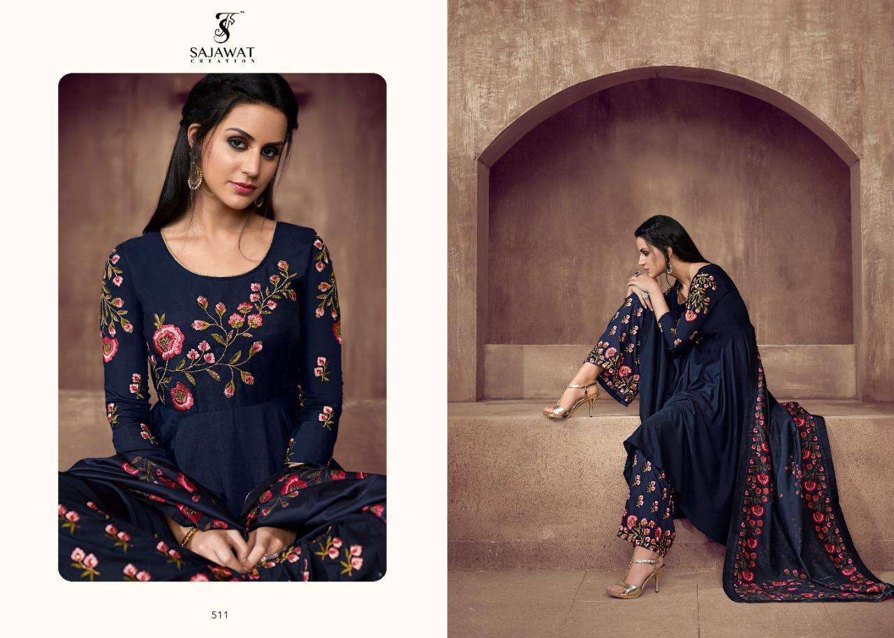 PRISHA VOL-1 NX BY SAJAWAT CREATION BEAUTIFUL SUITS COLORFUL STYLISH FANCY CASUAL WEAR & ETHNIC WEAR HEAVY SILK  DRESSES AT WHOLESALE PRICE