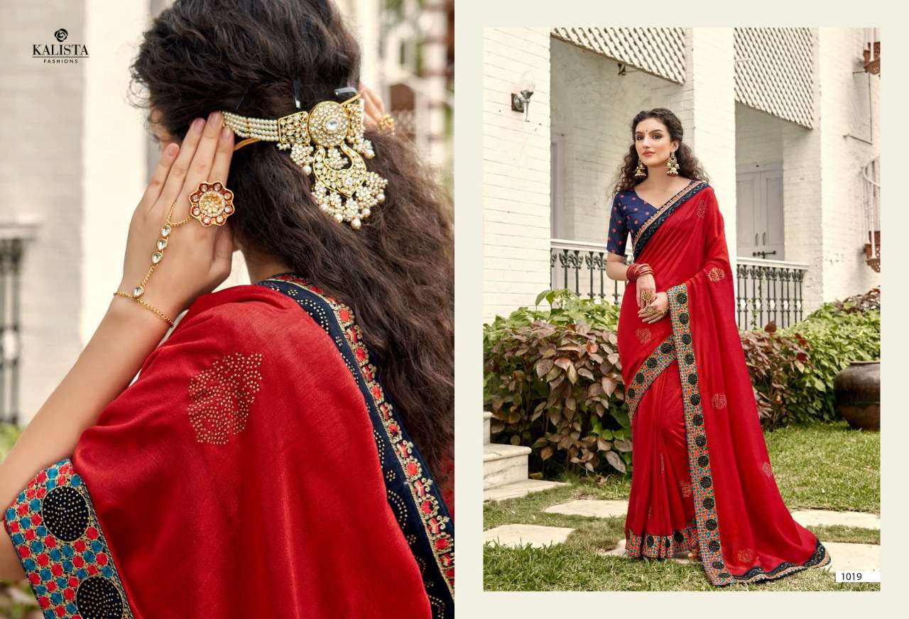 ALISHA GOLD VOL-3 BY KALISTA FASHION 1013 TO 1020 SERIES INDIAN TRADITIONAL WEAR COLLECTION BEAUTIFUL STYLISH FANCY COLORFUL PARTY WEAR & OCCASIONAL WEAR VICHITRA SAREES AT WHOLESALE PRICE