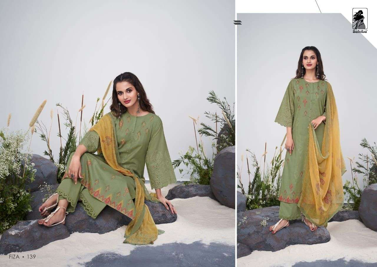 FIZA BY SAHIBA FABRICS BEAUTIFUL SUITS COLORFUL STYLISH FANCY CASUAL WEAR & ETHNIC WEAR PURE COTTON DIGITAL PRINT DRESSES AT WHOLESALE PRICE