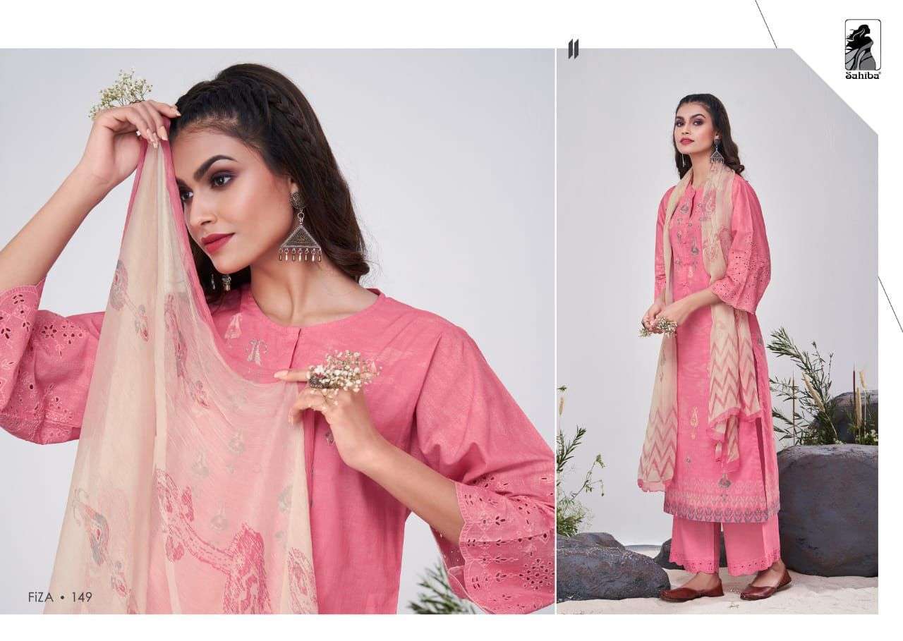 FIZA BY SAHIBA FABRICS BEAUTIFUL SUITS COLORFUL STYLISH FANCY CASUAL WEAR & ETHNIC WEAR PURE COTTON DIGITAL PRINT DRESSES AT WHOLESALE PRICE