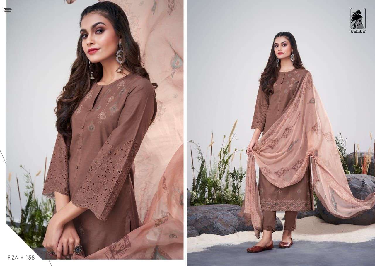 FIZA BY SAHIBA FABRICS BEAUTIFUL SUITS COLORFUL STYLISH FANCY CASUAL WEAR & ETHNIC WEAR PURE COTTON DIGITAL PRINT DRESSES AT WHOLESALE PRICE