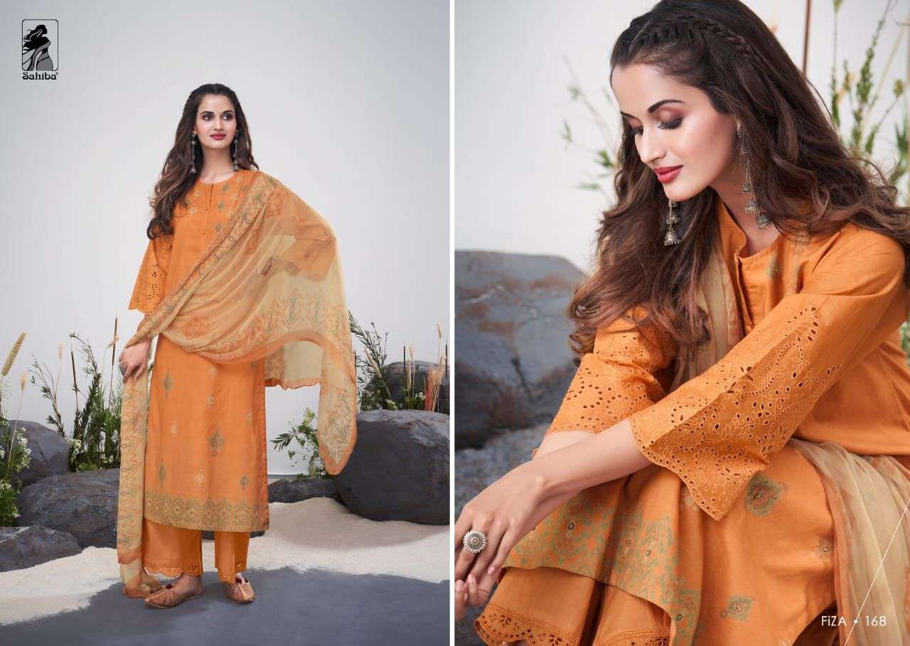 FIZA BY SAHIBA FABRICS BEAUTIFUL SUITS COLORFUL STYLISH FANCY CASUAL WEAR & ETHNIC WEAR PURE COTTON DIGITAL PRINT DRESSES AT WHOLESALE PRICE