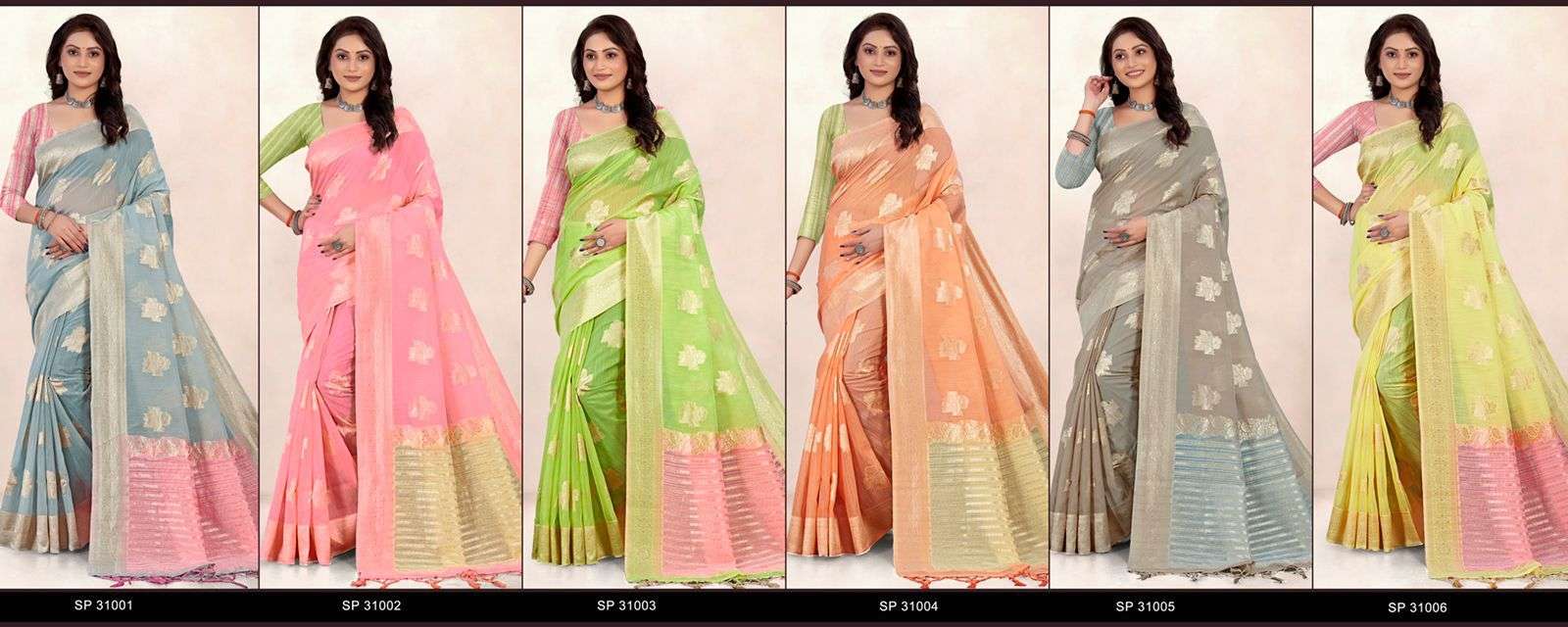 MANTRAM BANI BY AURA 31001 TO 31006 SERIES INDIAN TRADITIONAL WEAR COLLECTION BEAUTIFUL STYLISH FANCY COLORFUL PARTY WEAR & OCCASIONAL WEAR SOFT COTTON SAREES AT WHOLESALE PRICE
