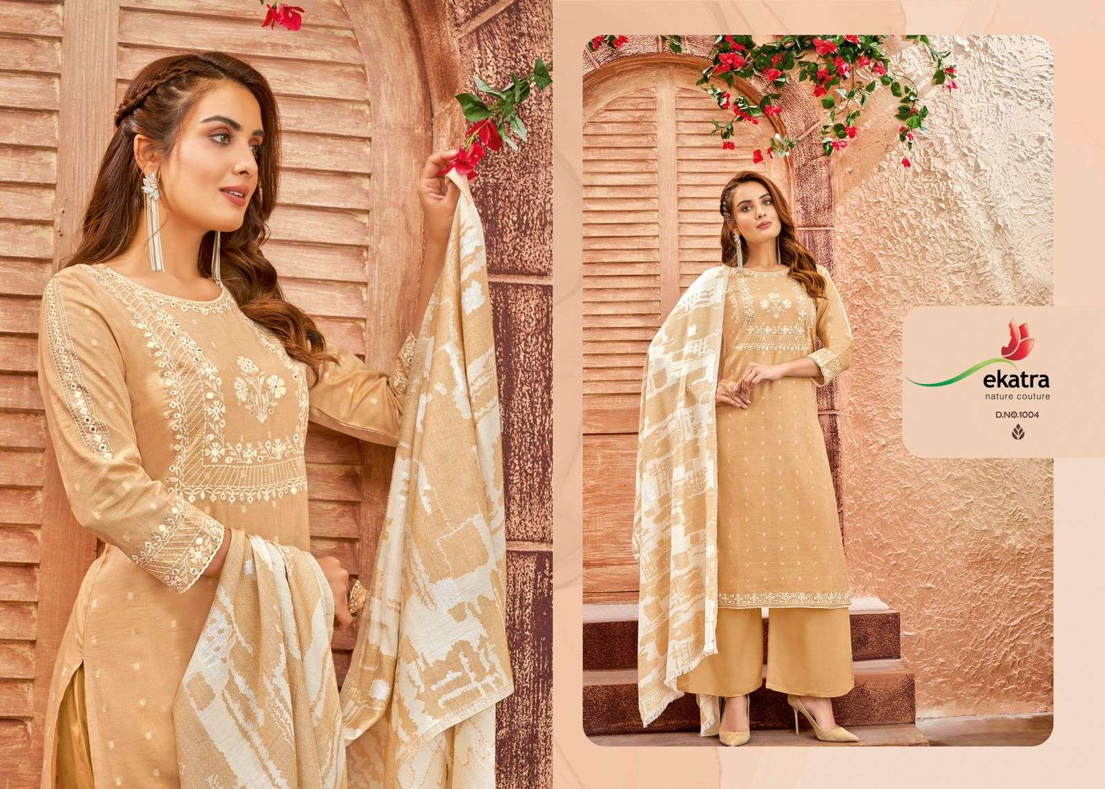 BLOSSOM VALLEY BY EKATRA 1001 TO 1006 SERIES BEAUTIFUL SUITS COLORFUL STYLISH FANCY CASUAL WEAR & ETHNIC WEAR PURE COTTON DOBBY EMBROIDERED DRESSES AT WHOLESALE PRICE