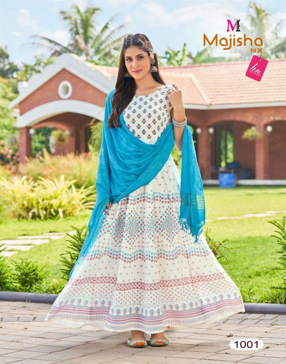 PANKH VOL-2 BY MAJISHA NX 1001 TO 1008 SERIES BEAUTIFUL STYLISH FANCY COLORFUL CASUAL WEAR & ETHNIC WEAR RAYON WITH WORK GOWNS WITH DUPATTA AT WHOLESALE PRICE