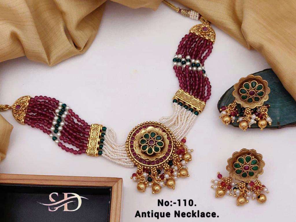 ANTIQUE NECKLACE BY FASHID WHOLESALE TRADITIONAL ARTIFICIAL JEWELLERY FOR INDIAN ATTIRE AT EXCLUSIVE RANGE.