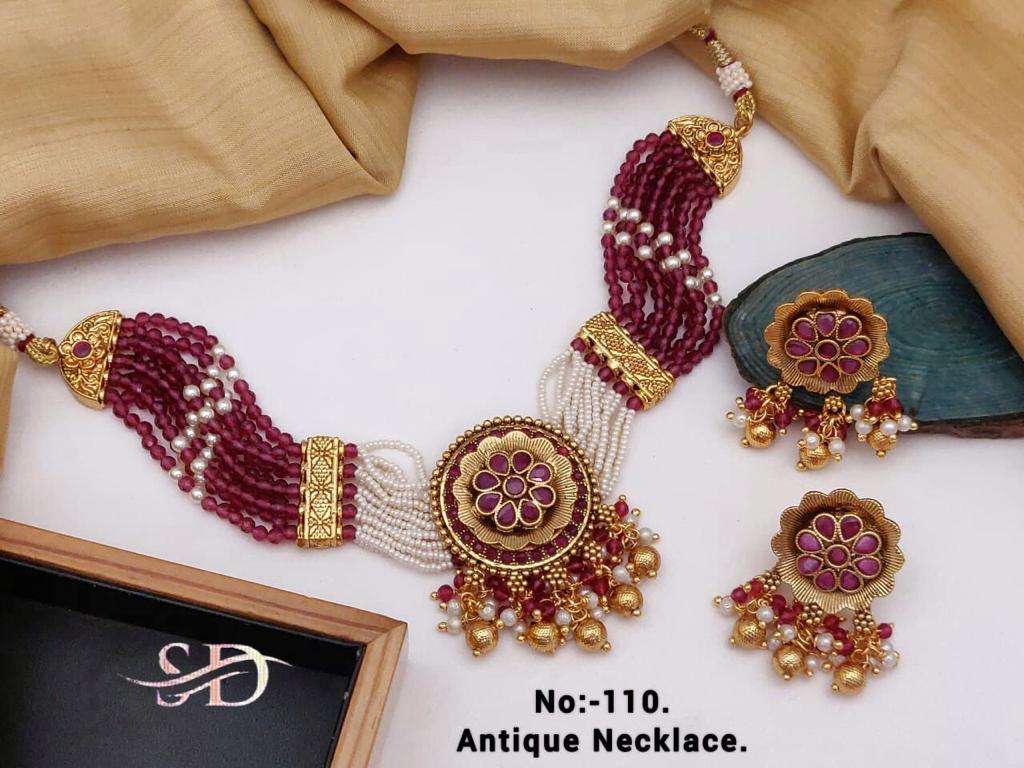 ANTIQUE NECKLACE BY FASHID WHOLESALE TRADITIONAL ARTIFICIAL JEWELLERY FOR INDIAN ATTIRE AT EXCLUSIVE RANGE.