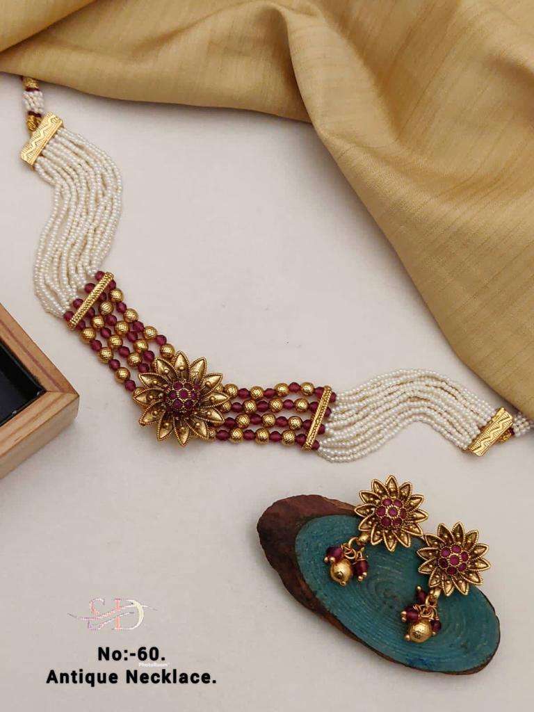 ANTIQUE NECKLACE BY FASHID WHOLESALE TRADITIONAL ARTIFICIAL JEWELLERY FOR INDIAN ATTIRE AT EXCLUSIVE RANGE.