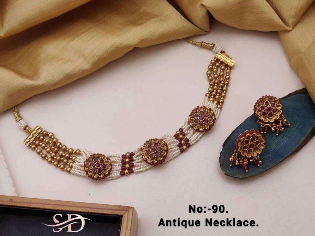 ANTIQUE NECKLACE BY FASHID WHOLESALE TRADITIONAL ARTIFICIAL JEWELLERY FOR INDIAN ATTIRE AT EXCLUSIVE RANGE.