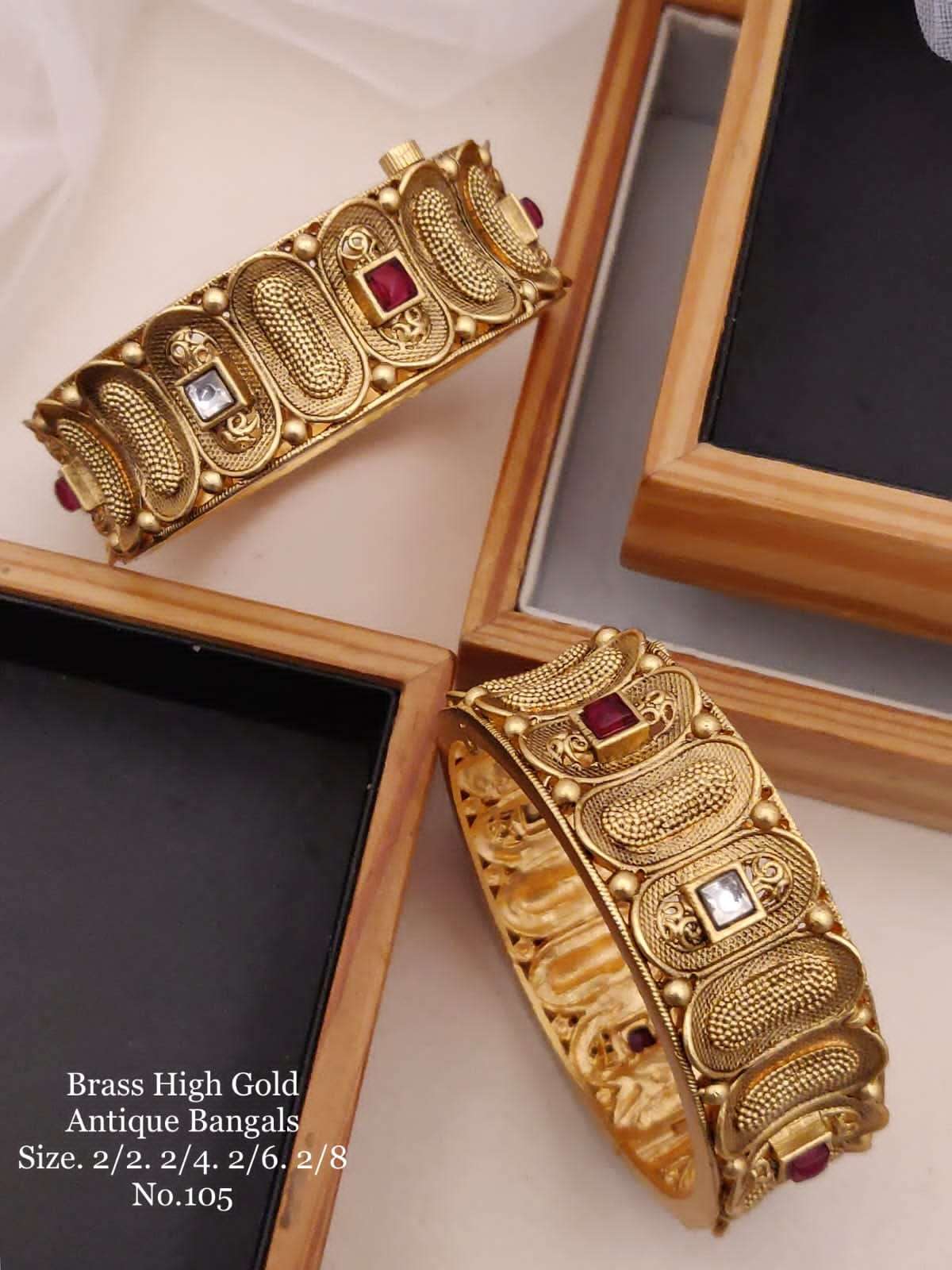 ANTIQUE BANGALS BY FASHID WHOLESALE TRADITIONAL ARTIFICIAL JEWELLERY FOR INDIAN ATTIRE AT EXCLUSIVE RANGE.