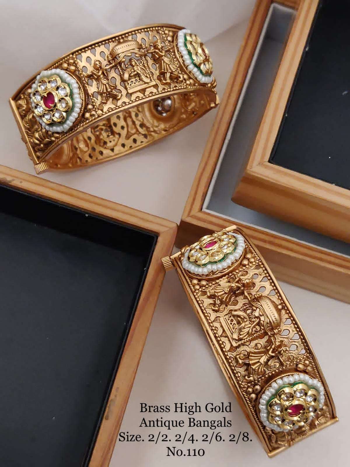 ANTIQUE BANGALS BY FASHID WHOLESALE TRADITIONAL ARTIFICIAL JEWELLERY FOR INDIAN ATTIRE AT EXCLUSIVE RANGE.