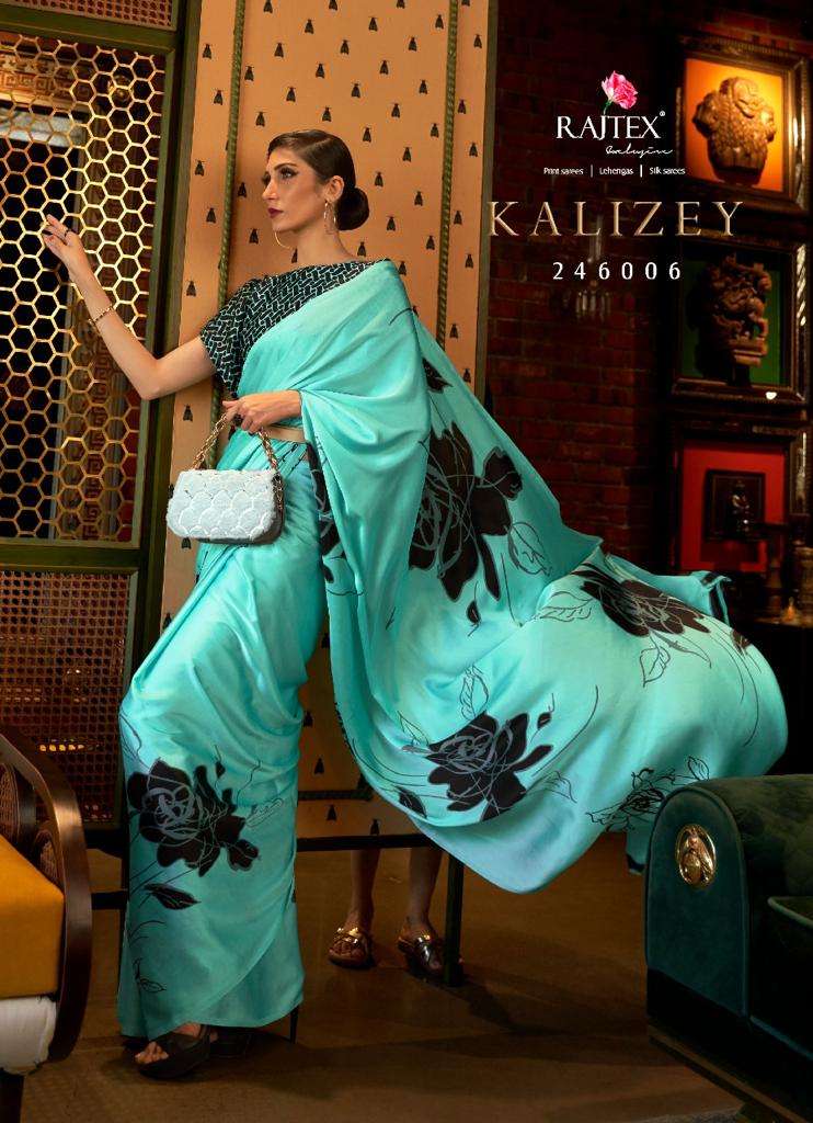 Kalizey By Raj Tex 246001 To 246018 Series Indian Traditional Wear Collection Beautiful Stylish Fancy Colorful Party Wear & Occasional Wear Satin Crepe Sarees At Wholesale Price