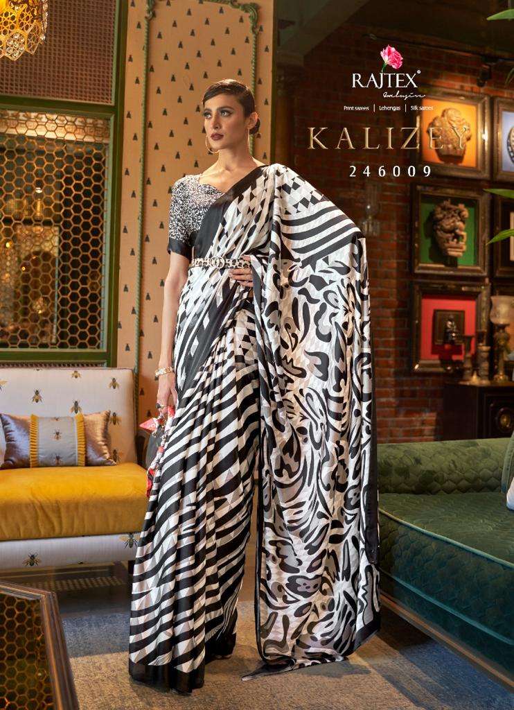 Kalizey By Raj Tex 246001 To 246018 Series Indian Traditional Wear Collection Beautiful Stylish Fancy Colorful Party Wear & Occasional Wear Satin Crepe Sarees At Wholesale Price