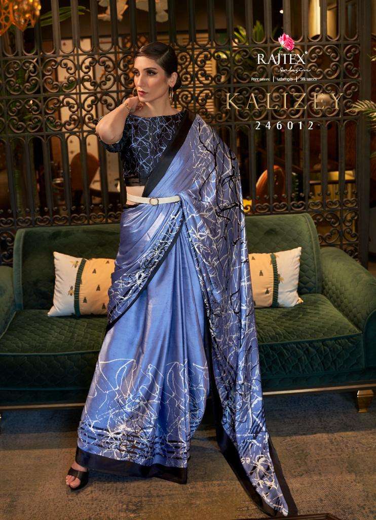 Kalizey By Raj Tex 246001 To 246018 Series Indian Traditional Wear Collection Beautiful Stylish Fancy Colorful Party Wear & Occasional Wear Satin Crepe Sarees At Wholesale Price