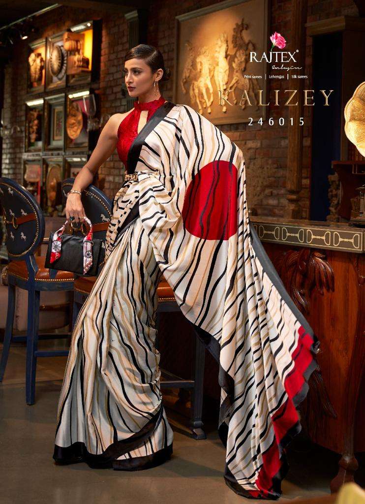 Kalizey By Raj Tex 246001 To 246018 Series Indian Traditional Wear Collection Beautiful Stylish Fancy Colorful Party Wear & Occasional Wear Satin Crepe Sarees At Wholesale Price