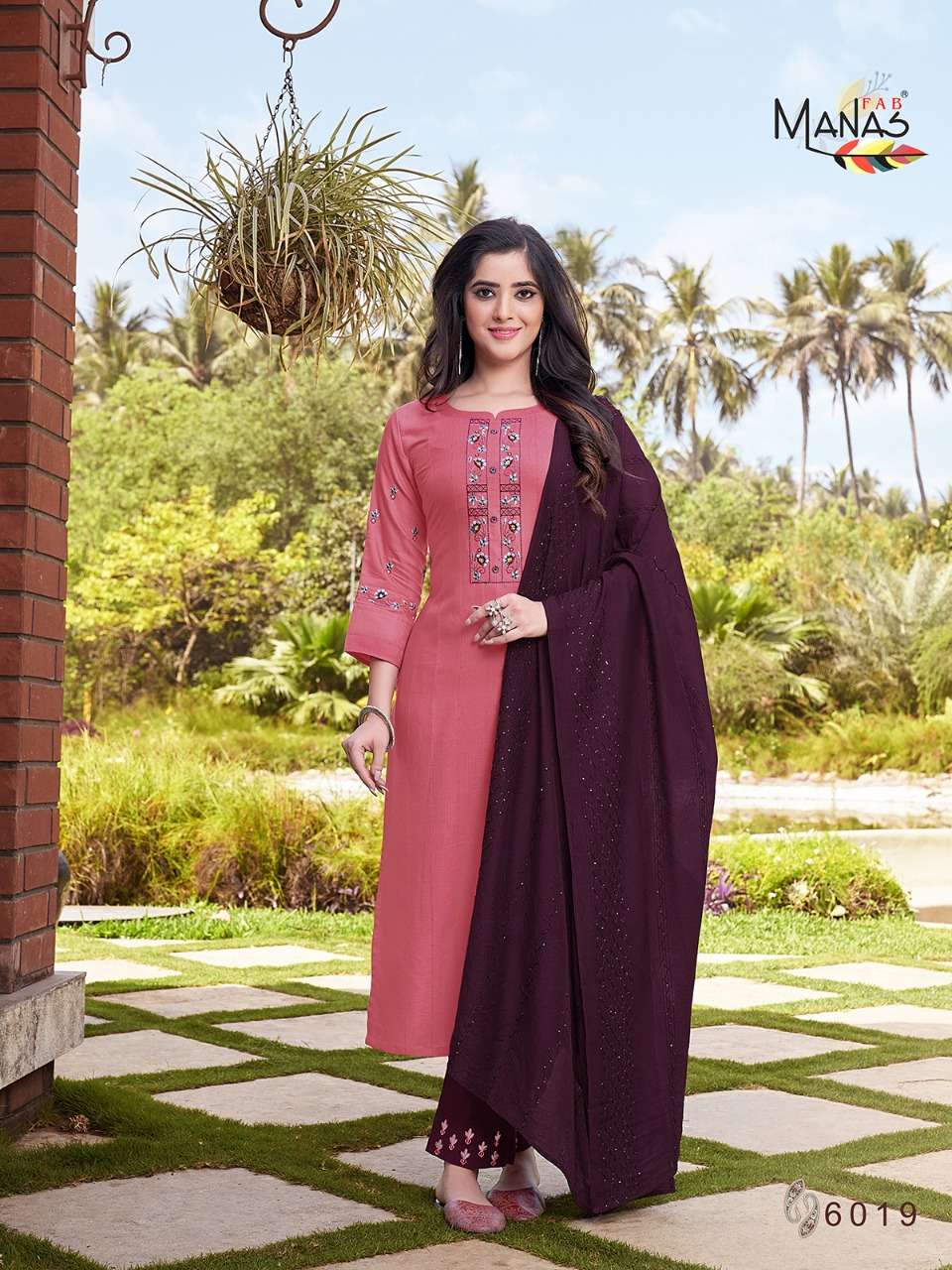 ARINA VOL-4 BY MANAS FAB 6019 TO 6024 SERIES DESIGNER SUITS BEAUTIFUL STYLISH FANCY COLORFUL PARTY WEAR & OCCASIONAL WEAR RAYON EMBROIDERED DRESSES AT WHOLESALE PRICE