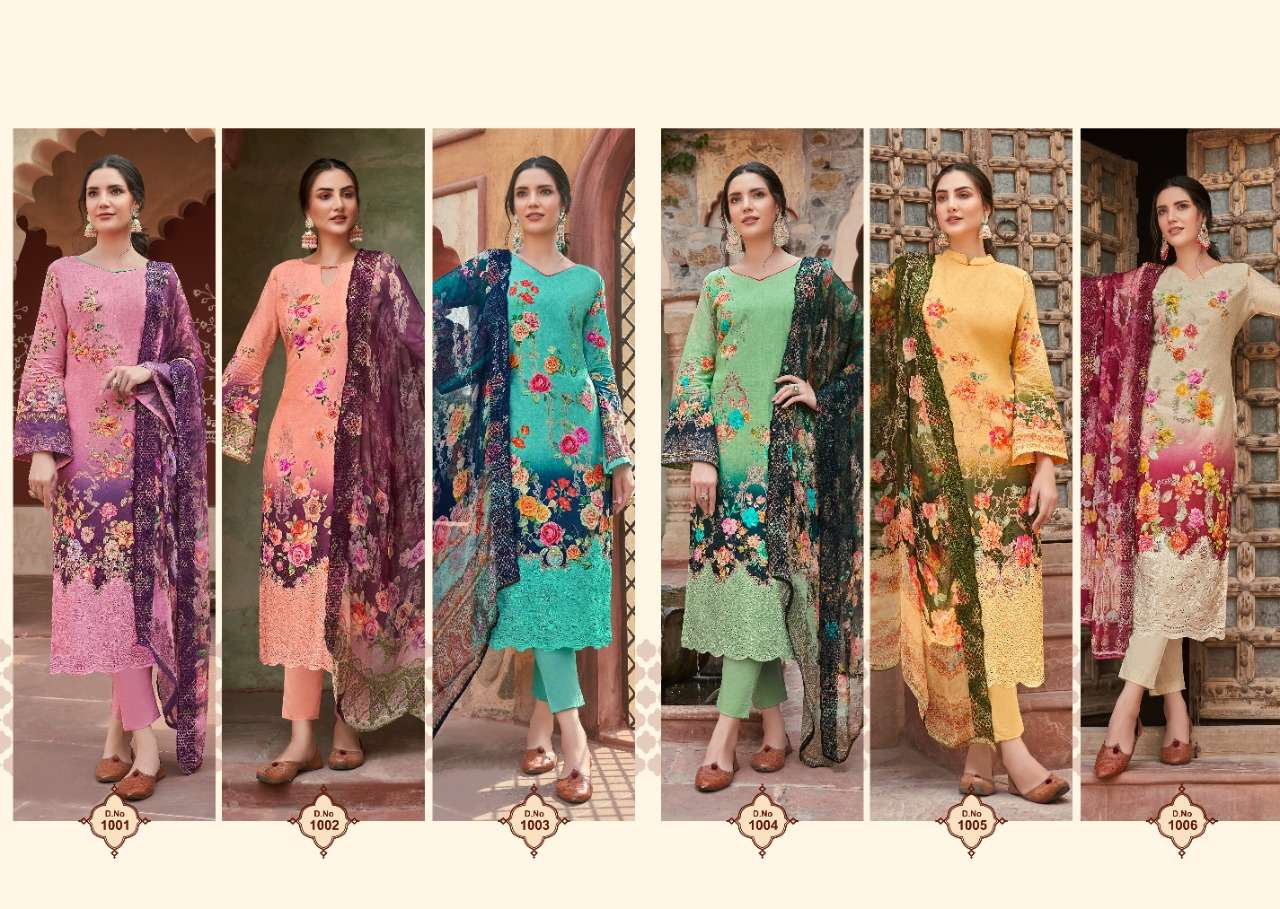 ZAHARANA LIBAS BY ZSM 1001 TO 1006 SERIES BEAUTIFUL PAKISTANI SUITS COLORFUL STYLISH FANCY CASUAL WEAR & ETHNIC WEAR PURE LAWN COTTON DIGITAL PRINT DRESSES AT WHOLESALE PRICE