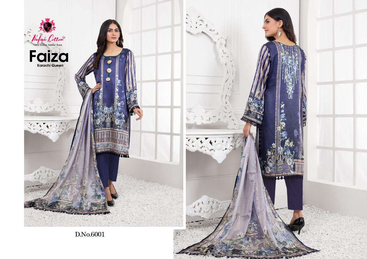 Faiza Vol-6 By Nafisa Cotton 6001 To 6006 Series Designer Pakistani Suits Collection Beautiful Stylish Fancy Colorful Party Wear & Occasional Wear Cotton Print Dresses At Wholesale Price
