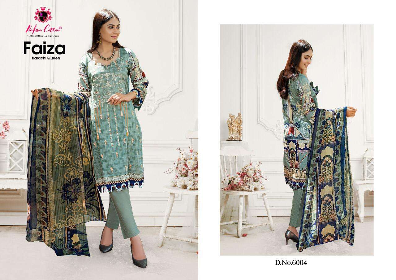 Faiza Vol-6 By Nafisa Cotton 6001 To 6006 Series Designer Pakistani Suits Collection Beautiful Stylish Fancy Colorful Party Wear & Occasional Wear Cotton Print Dresses At Wholesale Price