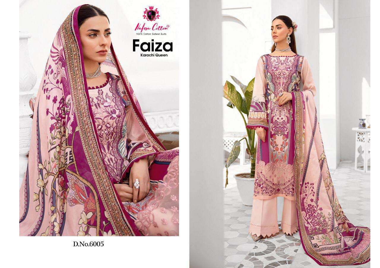 Faiza Vol-6 By Nafisa Cotton 6001 To 6006 Series Designer Pakistani Suits Collection Beautiful Stylish Fancy Colorful Party Wear & Occasional Wear Cotton Print Dresses At Wholesale Price
