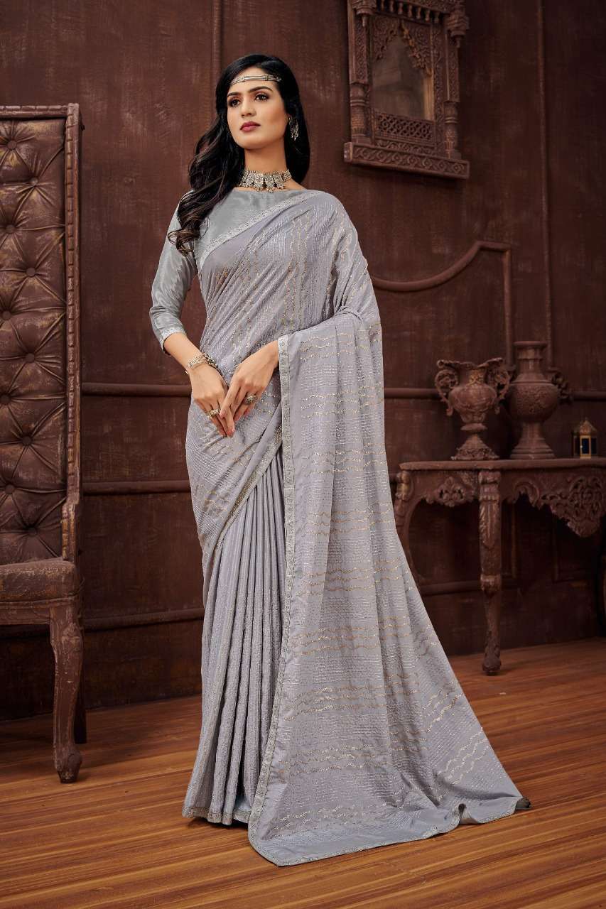 VAAYIN SEQUENCE BY YADU NANDAN FASHION 01 TO 06 SERIES INDIAN TRADITIONAL WEAR COLLECTION BEAUTIFUL STYLISH FANCY COLORFUL PARTY WEAR & OCCASIONAL WEAR CHINNON CHIFFON SAREES AT WHOLESALE PRICE