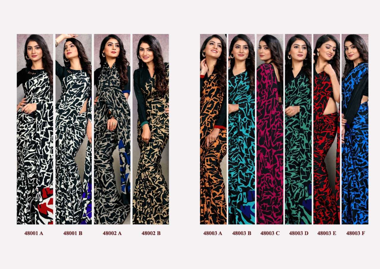 INSTANT IMPACT BY SUSHMA INDIAN TRADITIONAL WEAR COLLECTION BEAUTIFUL STYLISH FANCY COLORFUL PARTY WEAR & OCCASIONAL WEAR CREPE SAREES AT WHOLESALE PRICE